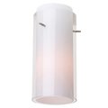 Access Lighting Glassn Glass, Cylinder Shade, Brushed Steel Finish, Clear Opal Glass 23133-BS/CLOP